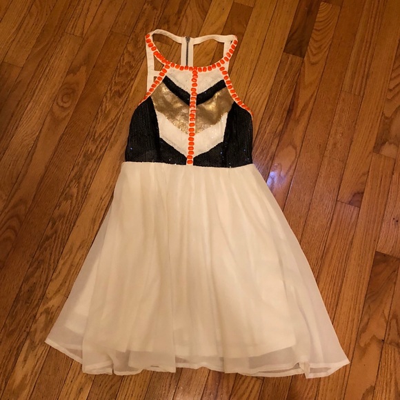 Xenia Boutique White Sequin Embellished Dress M 6 - Picture 2 of 5